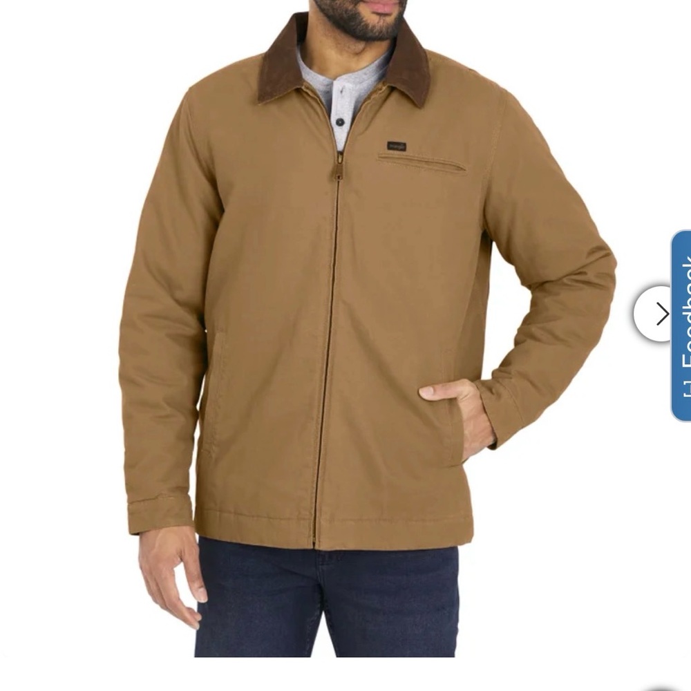 Wrangler Men's canvas work jacket Medium and XL brown